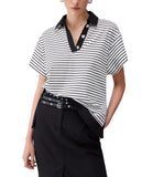 LIU JO WHITE Polo a righe B.CO NERO