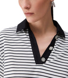 LIU JO WHITE Polo a righe B.CO NERO