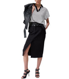 LIU JO WHITE Polo a righe B.CO NERO