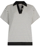 LIU JO WHITE Polo a righe B.CO NERO