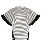 LIU JO WHITE T-shirt a righe con manica farfalla B.CO NERO