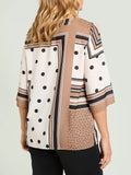 L.VIOLA PRE Blusa in doppia georgette stampata LATTE/BEIGE/NE