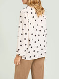 L.VIOLA PRE Camicia in doppia georgette stampata LATTE/BEIGE/NERO