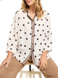 L.VIOLA PRE Camicia in doppia georgette stampata LATTE/BEIGE/NERO