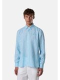 NORTH SAILS U Camicia a righe spread collar di lino bianco