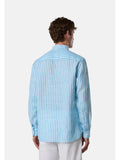 NORTH SAILS U Camicia a righe spread collar di lino bianco