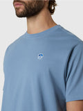 NORTH SAILS U T-shirt basic con piccolo logo azzurro