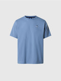 NORTH SAILS U T-shirt basic con piccolo logo azzurro