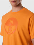 NORTH SAILS U T-shirt basic con maxi logo ARANCIONE