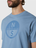 NORTH SAILS U T-shirt basic con maxi logo azzurro