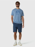 NORTH SAILS U T-shirt basic con maxi logo azzurro