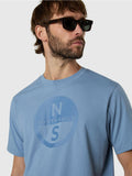 NORTH SAILS U T-shirt basic con maxi logo azzurro