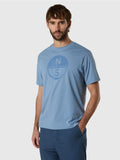 NORTH SAILS U T-shirt basic con maxi logo azzurro