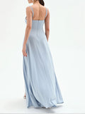 RINASCIMENTO Abito lungo in jersey lurex con coppe azzurro