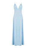 RINASCIMENTO Abito lungo in jersey lurex con coppe azzurro