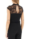 RINASCIMENTO Body smanicato con pizzo nero