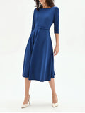 RINASCIMENTO Abito midi con cintura blu