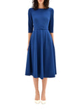 RINASCIMENTO Abito midi con cintura blu
