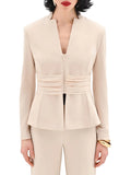RINASCIMENTO Giacca con chiusura zip e fascia arricciata BEIGE CHIARO