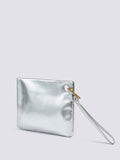 SUNDEK D Pochette laminated clutch bag argento