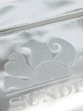 SUNDEK D Pochette laminated clutch bag argento