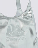 SUNDEK D Borsa mare laminated chel bag argento