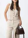 TIFFOSI D Gilet Anitta gessato beige