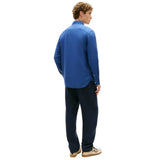 TOMMY H U COL Camicia di lino pigment dyed BLU MEDIO