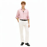TOMMY H U COL Camicia di lino pigment dyed rosa
