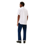 TOMMY H U COL Camicia maniche corte di lino pigment dyed bianco