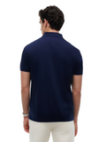 TOMMY H U COL Polo senza bottoni in cotone BLU SCURO