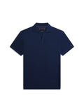 TOMMY H U COL Polo senza bottoni in cotone BLU SCURO