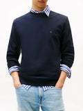 TOMMY H U PRE Maglioncino girocollo essential terry blu