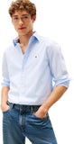 TOMMY H U PRE Camicia core hairline popeline CELESTE/B.CO