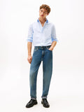TOMMY H U PRE Camicia core hairline popeline CELESTE/B.CO