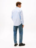 TOMMY H U PRE Camicia core hairline popeline CELESTE/B.CO