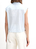 TOMMY J D COL Camicia con nodo B.CO/CELESTE