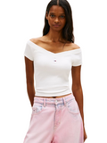 TOMMY J D COL T-shirt slim fit bianco