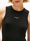 TOMMY J D COL Canotta slim script label nero