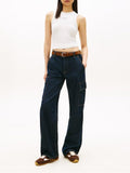TOMMY J D COL Canotta slim script label bianco