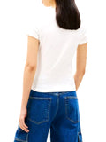 TOMMY J D COL T-shirt con stampa bandiera bianco