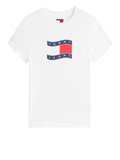 TOMMY J D COL T-shirt con stampa bandiera bianco