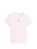 TOMMY J D PRE T-shirt con slim badge ROSA CHIARO