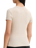 TOMMY J D PRE T-shirt slim logo sabbia