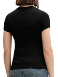 TOMMY J D PRE T-shirt slim logo nero