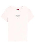 TOMMY J D PRE T-shirt slim logo multi linea bianco
