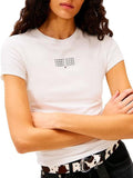 TOMMY J D PRE T-shirt slim logo multi linea bianco