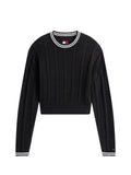 TOMMY J D PRE Pullover boxy flag ricamato nero