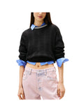 TOMMY J D PRE Pullover boxy flag ricamato nero