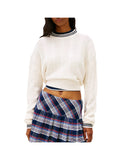 TOMMY J D PRE Pullover boxy flag ricamato bianco